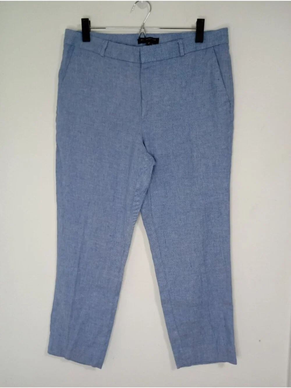 Banana Republic Avery Womens Blue Linen-Blend Trousers Size 12 Lightweight